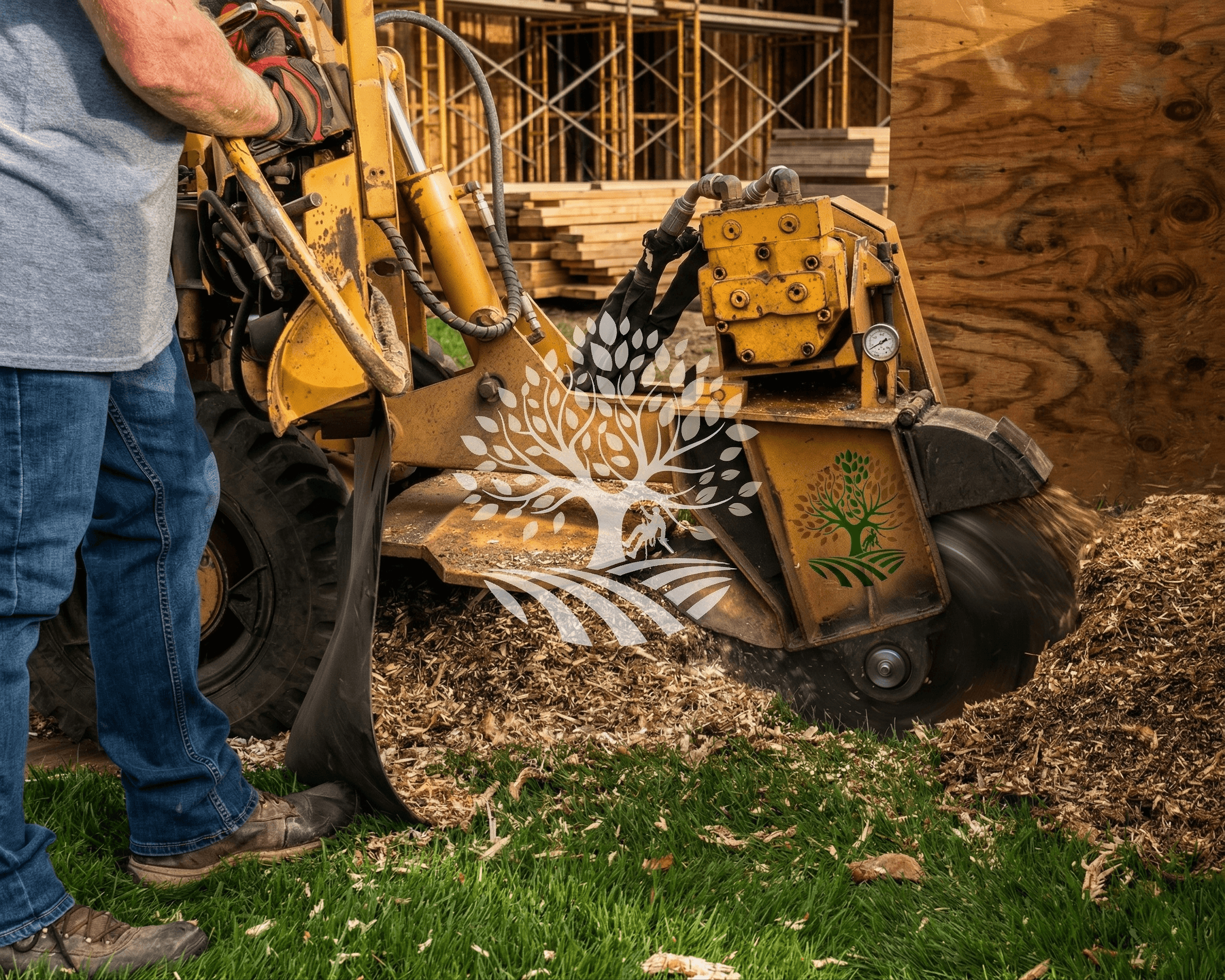 Storm Damage Cleanup in progress by our professional team